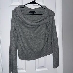 Vici Grey Off-the-Shoulder Sweater